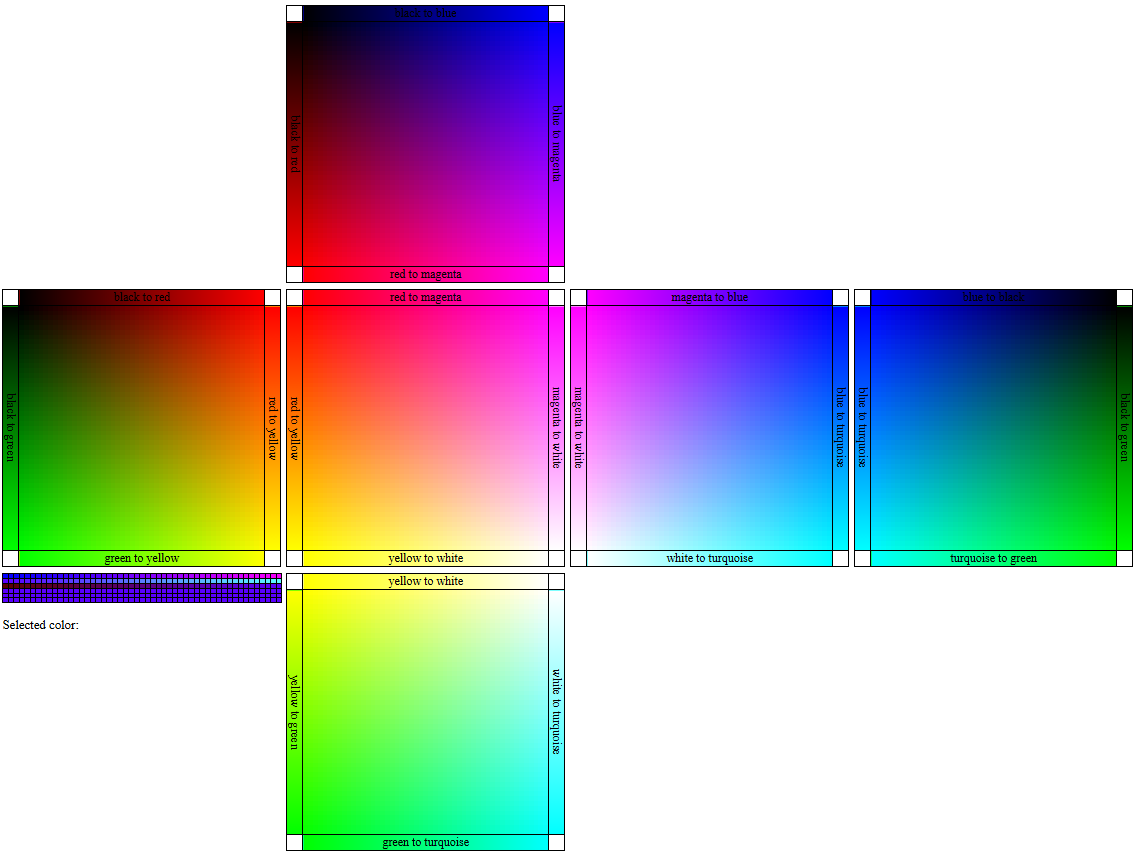 HTML colors table